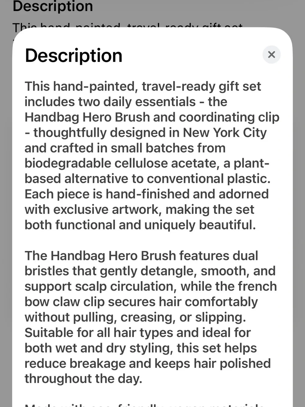 Bow Hair brush and clip Set in Black and Gold